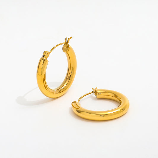 Circle Hoop Earrings | 18K Gold Plated