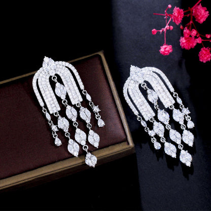Bridal Chandelier Earrings | Cubic Zirconia