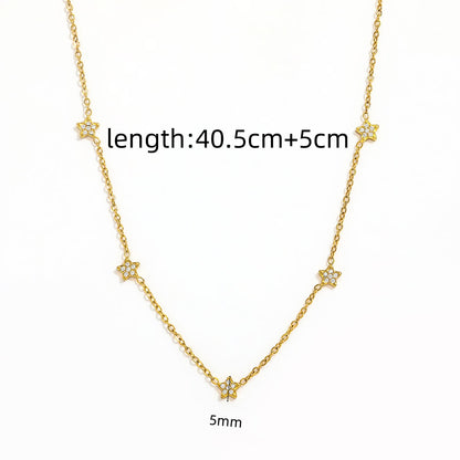 Pentastar CZ Dainty Necklace | 18K Gold Plated