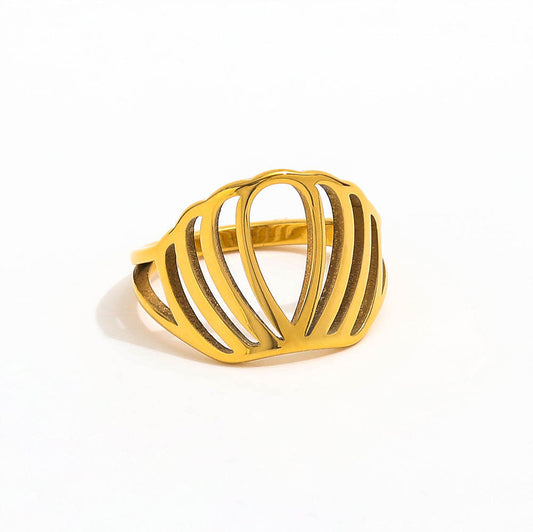 Crown Chunky Band Ring | 18K Gold Plated