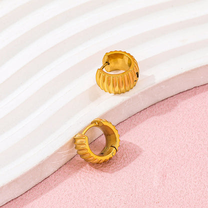 Chunky Huggie Earrings | 18K Gold Plated