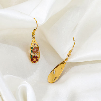 Colorful Drop Earrings | 18K Gold Plated
