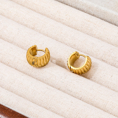 Chunky Huggie Earrings | 18K Gold Plated