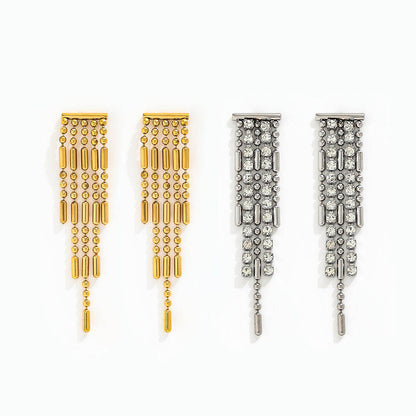 Bead Curtains Tassel Earrings | 18K Gold Plated