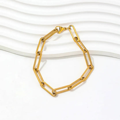 Paper Clip Adjustable 18K Gold Plated Bracelet
