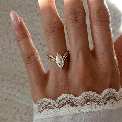 Double-layer CZ Ring | 18K Gold Plated