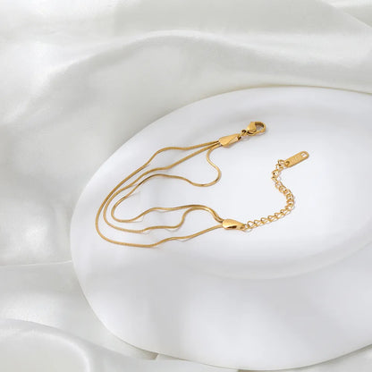Simple Multilayer 18K Gold Plated Bracelet
