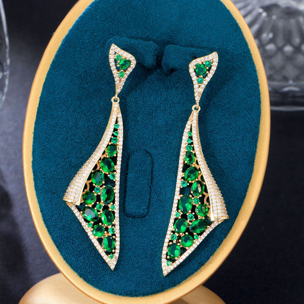 Long Dangle Earrings | Cubic Zirconia