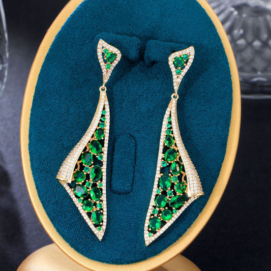 Long Dangle Earrings | Cubic Zirconia