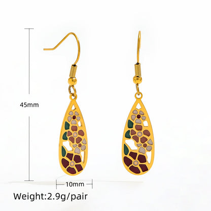 Colorful Drop Earrings | 18K Gold Plated