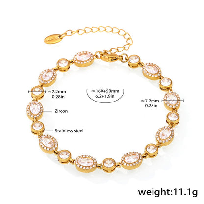 CZ Pave Chain Bracelet  | 18K Gold Plated