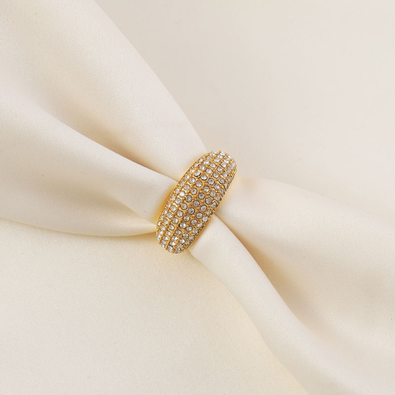 Micro Pave CZ Dome Ring | 18K Gold Plated