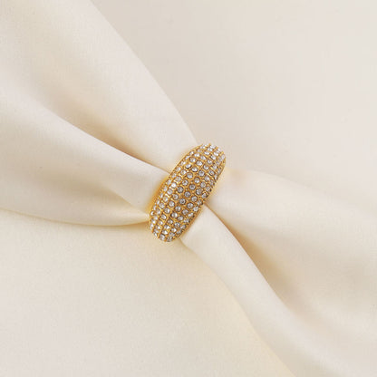 Micro Pave CZ Dome Ring | 18K Gold Plated