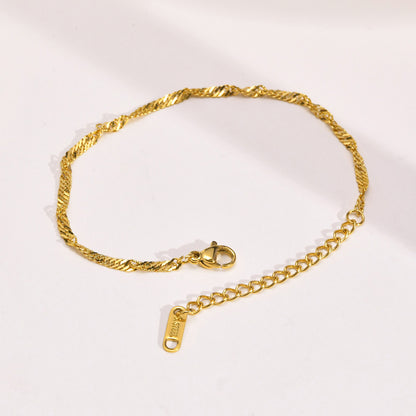Curly Chain Anklet | 18K Gold Plated