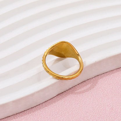Twill Line Band Ring | 18K Gold Plated