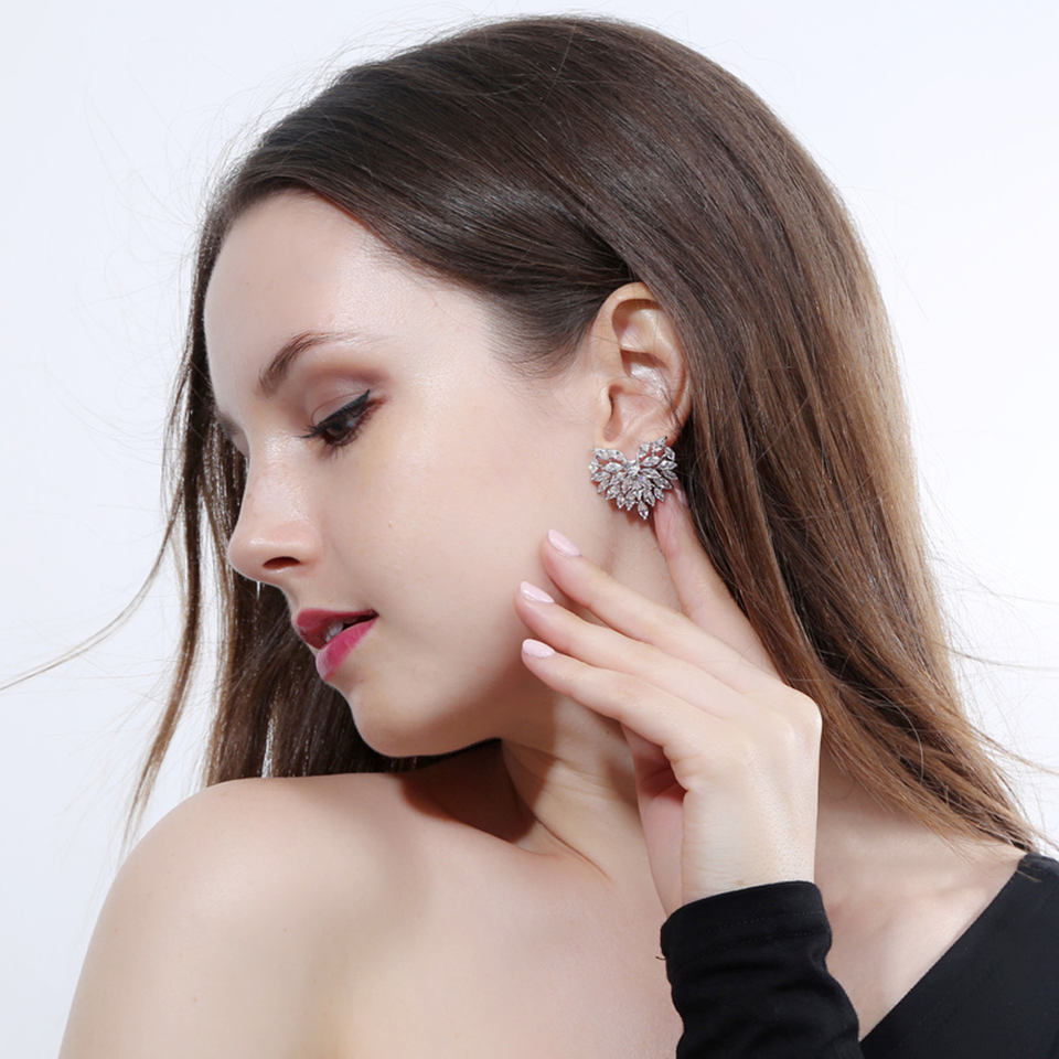 Big Heart Shaped Stud Earrings
