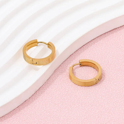 Simple Plain 18K Gold Plated Hoop Earrings