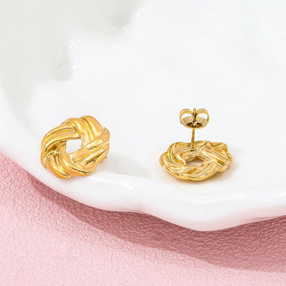 Twisted Stud Earrings | 18K Gold Plated