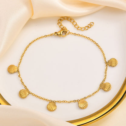 Shell Pendant Anklet | 18K Gold Plated