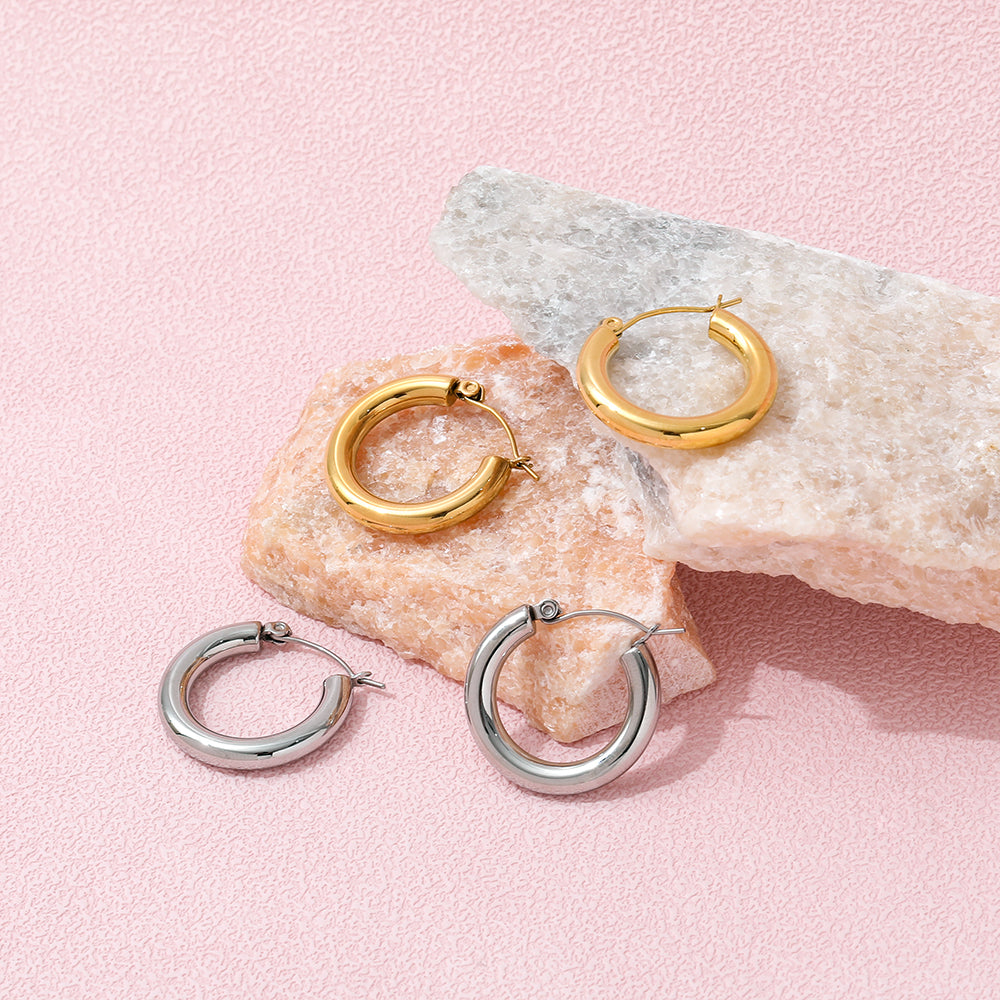 Circle Hoop Earrings | 18K Gold Plated