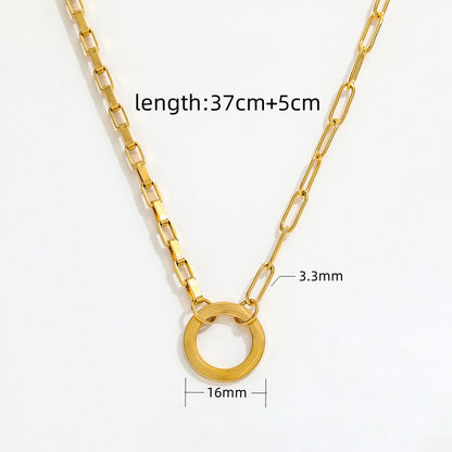 Circle Pendant Necklace | 18K Gold Plated
