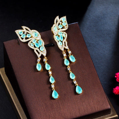 Butterfly Wing Tassel Earrings