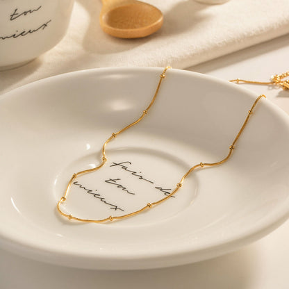 Round Bead Necklace | 18K Gold Plated
