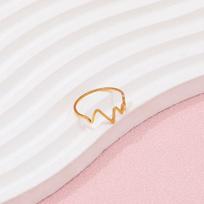 Waved Lines Super Fine Ring | 18K Gold Plated