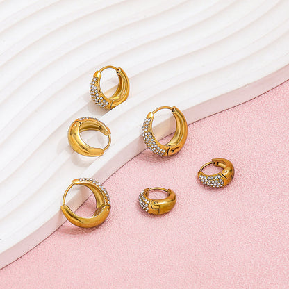 CZ Pave Huggie Earrings | 18K Gold Plated