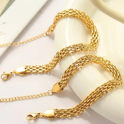 Vintage Statement Flat Mesh Chain Bracelet
