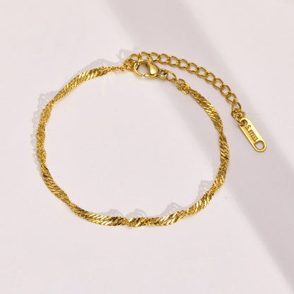 Curly Chain Bracelet | 18K Gold Plated