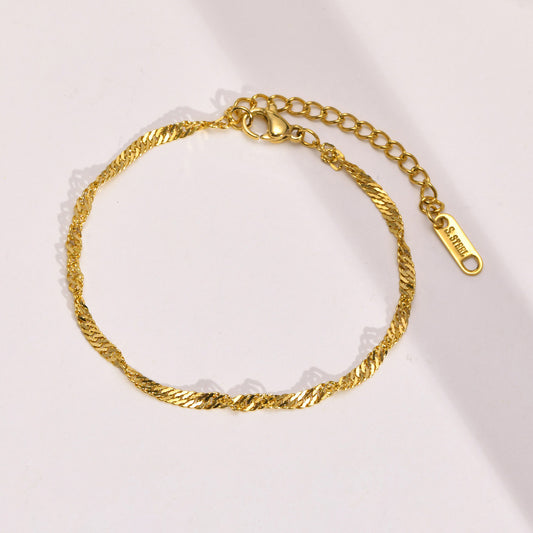 Curly Chain Bracelet | 18K Gold Plated