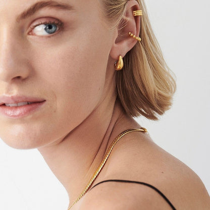 Hollow Out 18K Gold Plated Stud Earrings