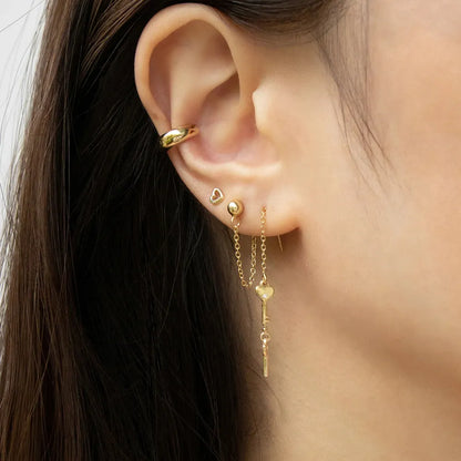 Chain Drop 18K Gold Plated Stud Earrings