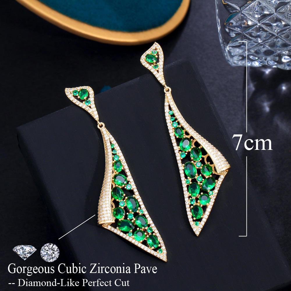 Long Dangle Earrings | Cubic Zirconia