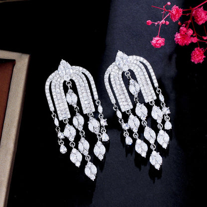 Bridal Chandelier Earrings | Cubic Zirconia