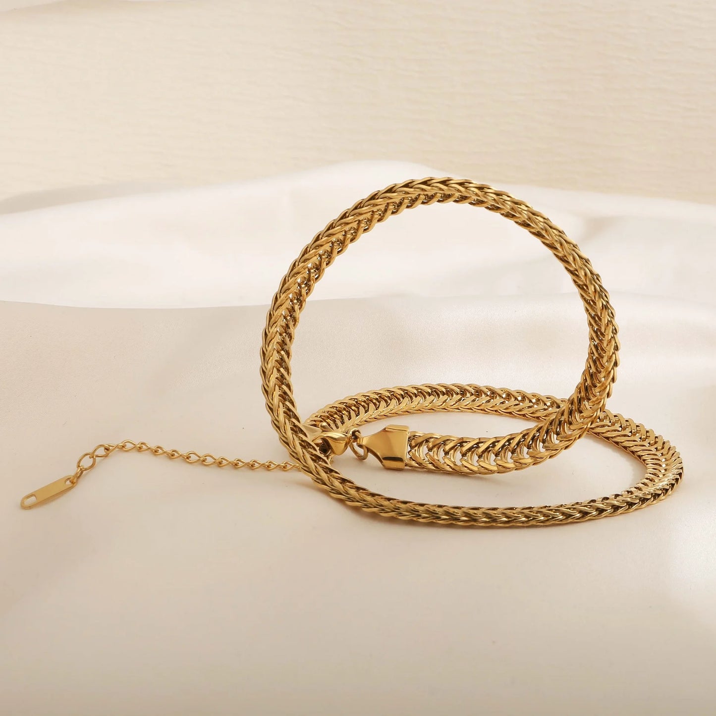 Chunky Knit Style Necklace and Bracelet