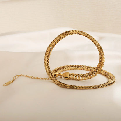 Chunky Knit Style Necklace and Bracelet