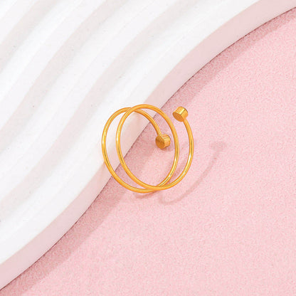 Dainty CZ Spiral Ring | 18K Gold Plated
