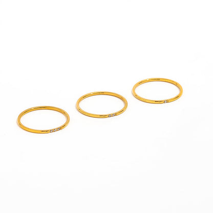3pcs/set Dainty Zirconia Ring | 18K Gold Plated
