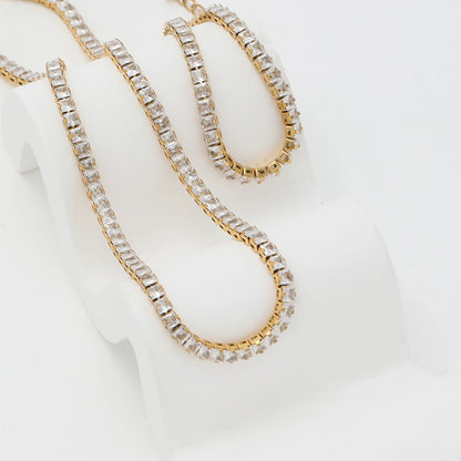 Tennis Cubic Zirconia 18K Gold Plated Set