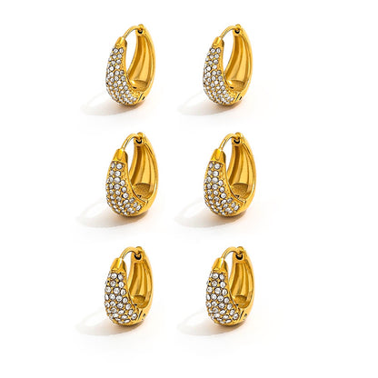 CZ Pave Huggie Earrings | 18K Gold Plated