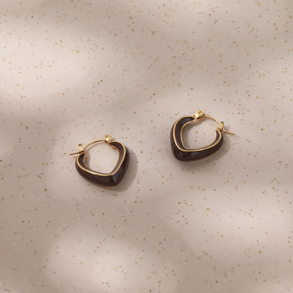 V Shaped 18K Gold Plated Huggies Earrings
