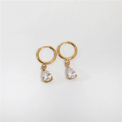Water Drop 18K Gold Plated Hoop Earrings