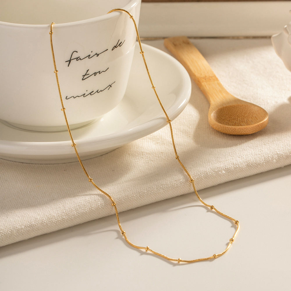 Round Bead Necklace | 18K Gold Plated