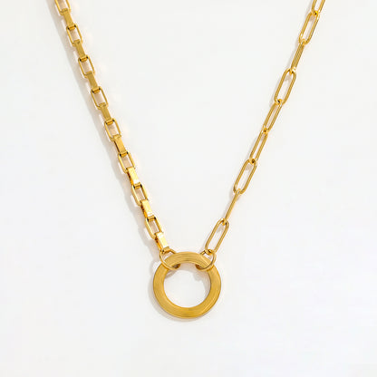 Circle Pendant Necklace | 18K Gold Plated