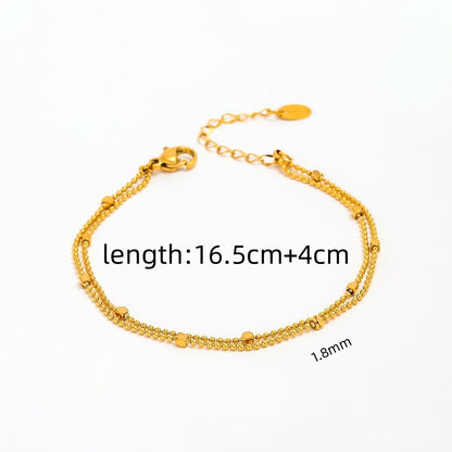 Double Layer Bead Chain Bracelet | 18K Gold Plated
