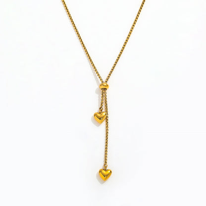 Heart Pendant Tassel Necklace | 18K Gold Plated