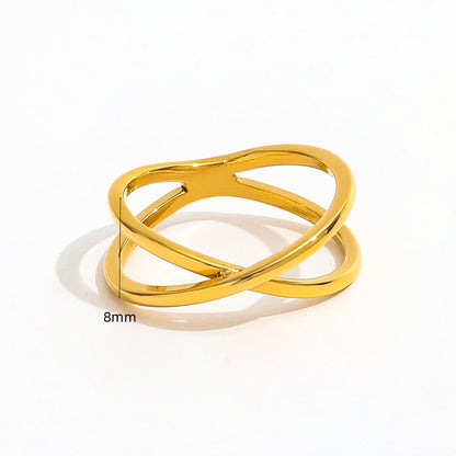 Double-layer Cross Ring | 18K Gold Plated