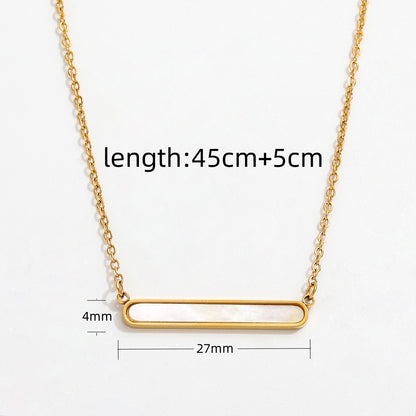 Shell Bar Pendant Necklace | 18K Gold Plated